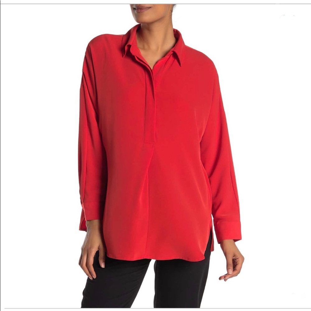 Red Catherine Malandrino Oversized XS Blouse